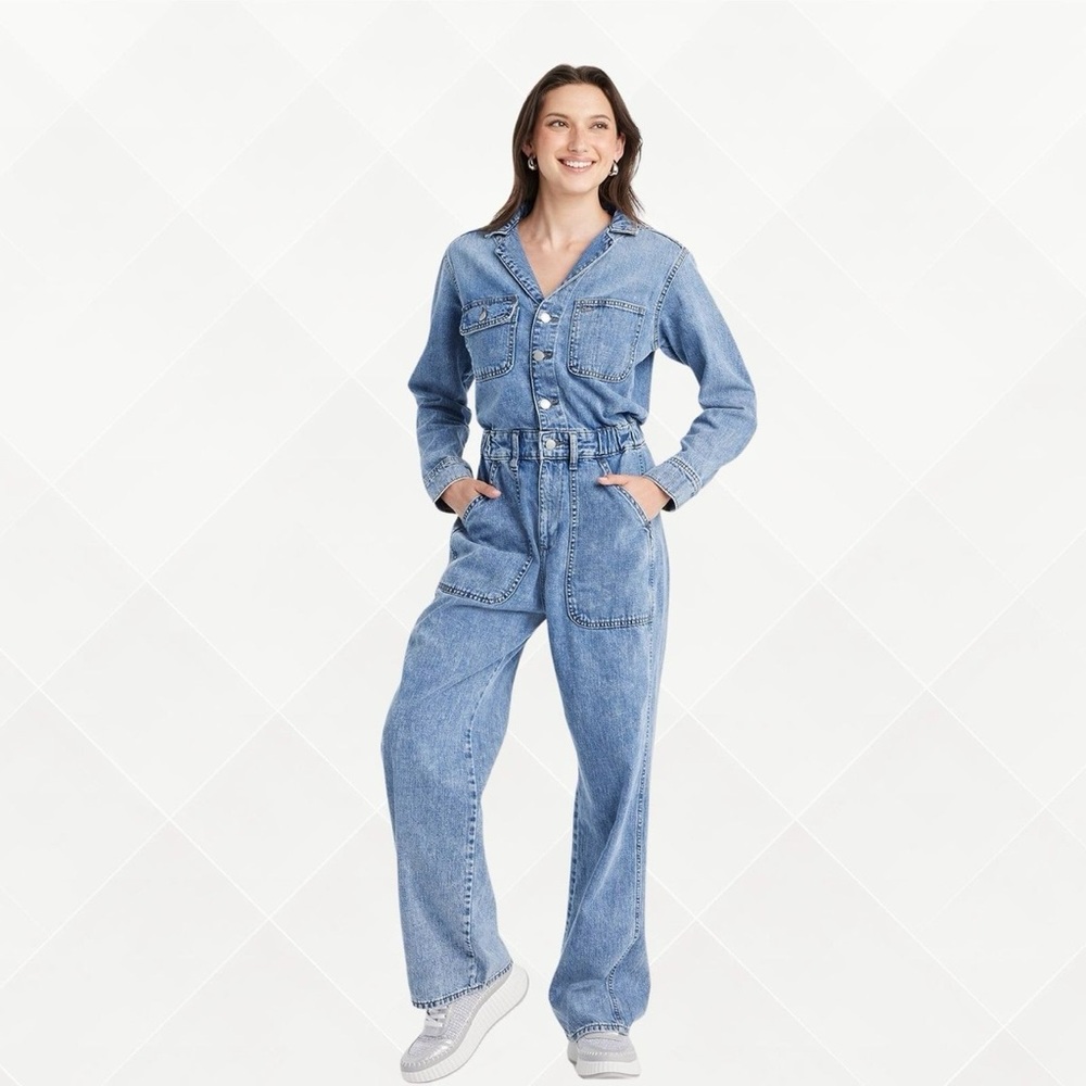 Women’s Universal Thread Denim Jumpsuit • Size 2R • Medium Wash